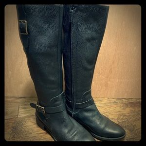 Cole Haan Tall Kenmare Riding Boots Black Leather